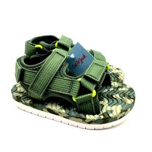 Cat & Jack Sandals Shoes Size 8 Boys Camo Summer Footwear Adjustable Strap Green